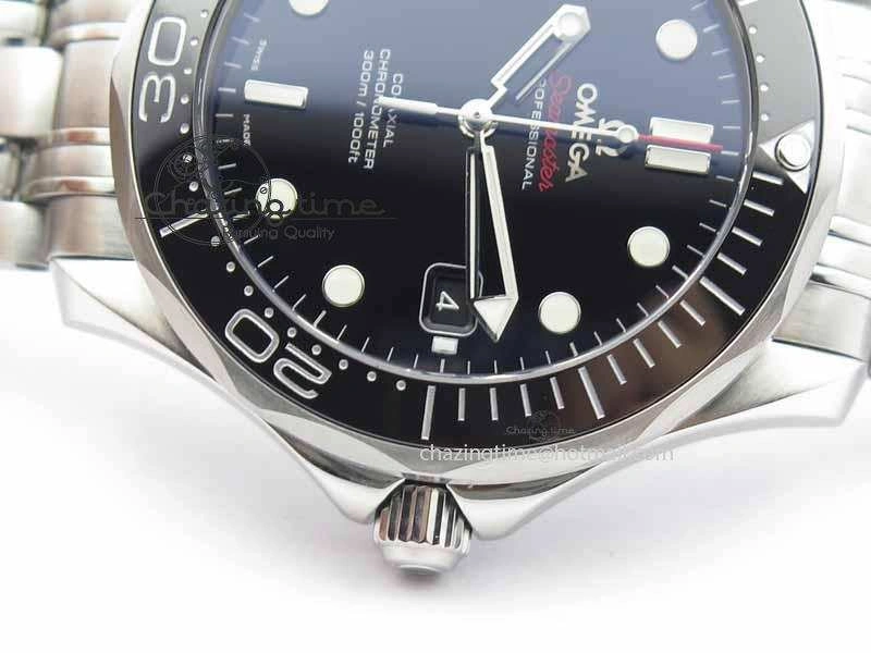 Seamaster 300M SS MK 1:1 Best Edition Black Dial Ceramic Bezel On SS Bracelet A2824