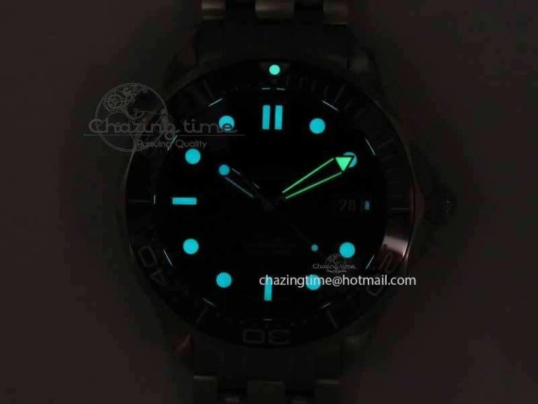Seamaster 300M SS MK 1:1 Best Edition Black Dial Ceramic Bezel On SS Bracelet A2824