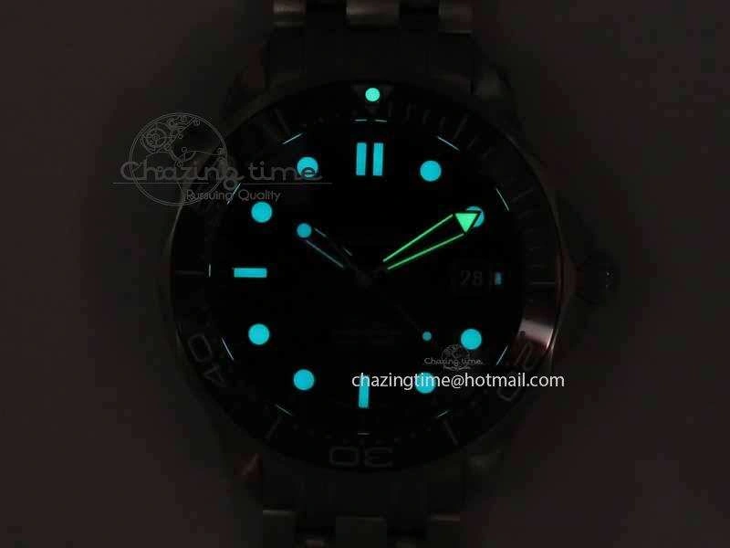 Seamaster 300M SS MK 1:1 Best Edition Black Dial Ceramic Bezel On SS Bracelet A2824