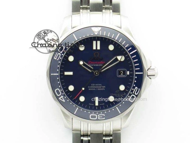 Seamaster 300M SS MK 1:1 Best Edition Blue Dial Blue Ceramic Bezel On SS Bracelet A2824