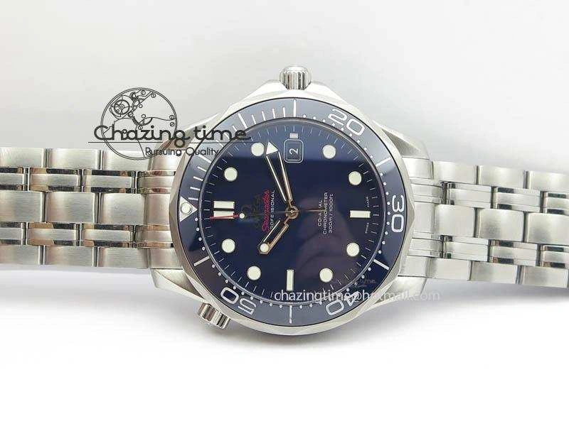 Seamaster 300M SS MK 1:1 Best Edition Blue Dial Blue Ceramic Bezel On SS Bracelet A2824