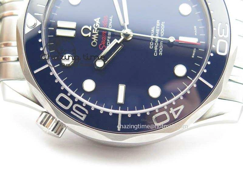 Seamaster 300M SS MK 1:1 Best Edition Blue Dial Blue Ceramic Bezel On SS Bracelet A2824