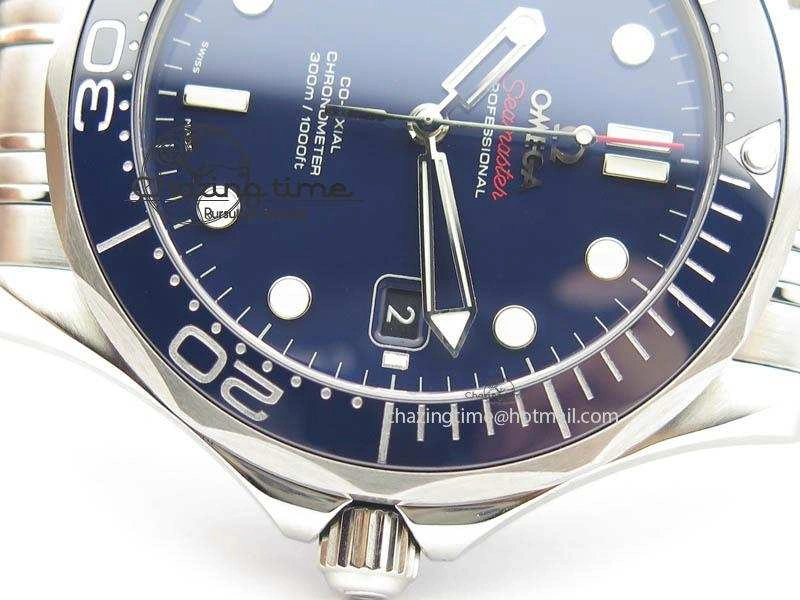 Seamaster 300M SS MK 1:1 Best Edition Blue Dial Blue Ceramic Bezel On SS Bracelet A2824