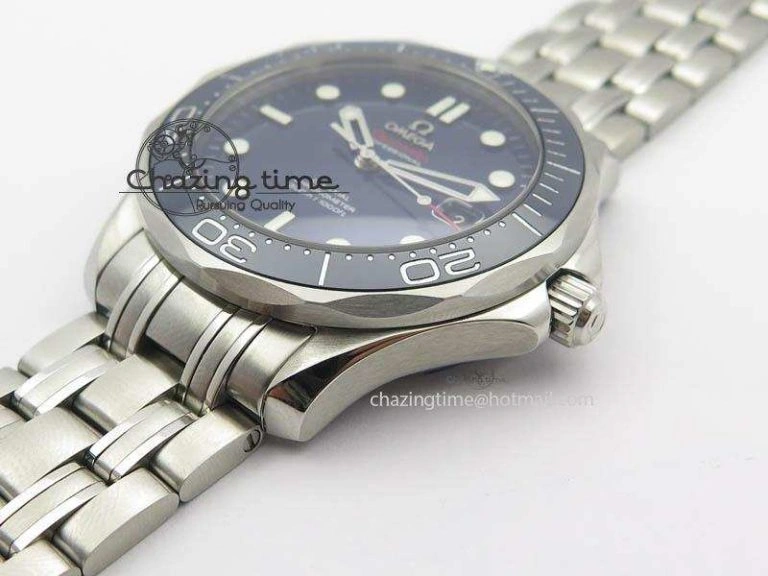 Seamaster 300M SS MK 1:1 Best Edition Blue Dial Blue Ceramic Bezel On SS Bracelet A2824