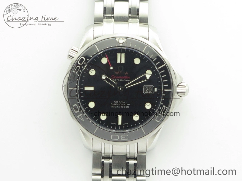 Seamaster 300M SS MKF 1:1 Best Edition Black Dial Black Ceramic Bezel On SS Bracelet A2824 V2