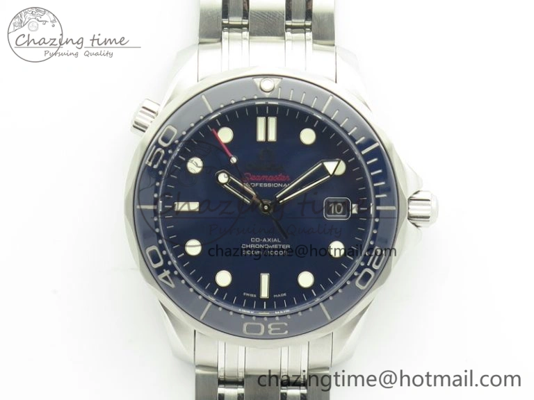 Seamaster 300M SS MKF 1:1 Best Edition Blue Dial Blue Ceramic Bezel On SS Bracelet A2824 V2