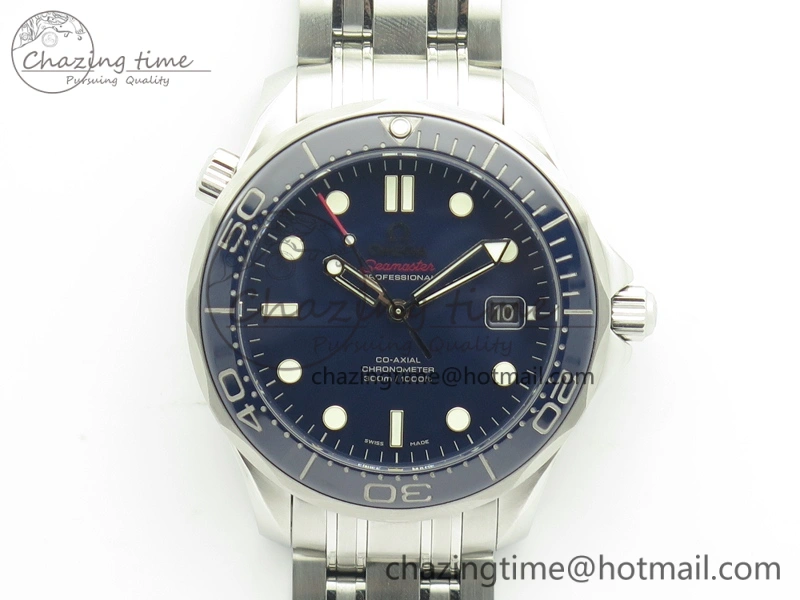 Seamaster 300M SS MKF 1:1 Best Edition Blue Dial Blue Ceramic Bezel On SS Bracelet A2824 V2