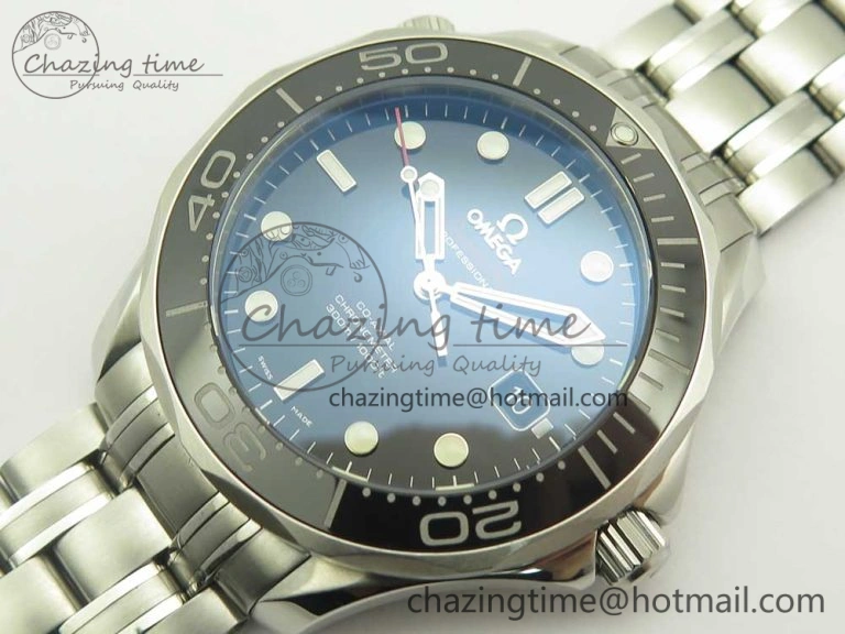Seamaster 300M SS MKS V3 1:1 Best Edition Black Dial Black Ceramic Bezel on SS Bracelet A2824