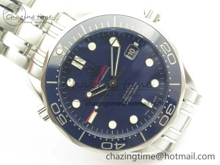 Seamaster 300M SS MKS V3 1:1 Best Edition Blue Dial Blue Ceramic Bezel on SS Bracelet A2824