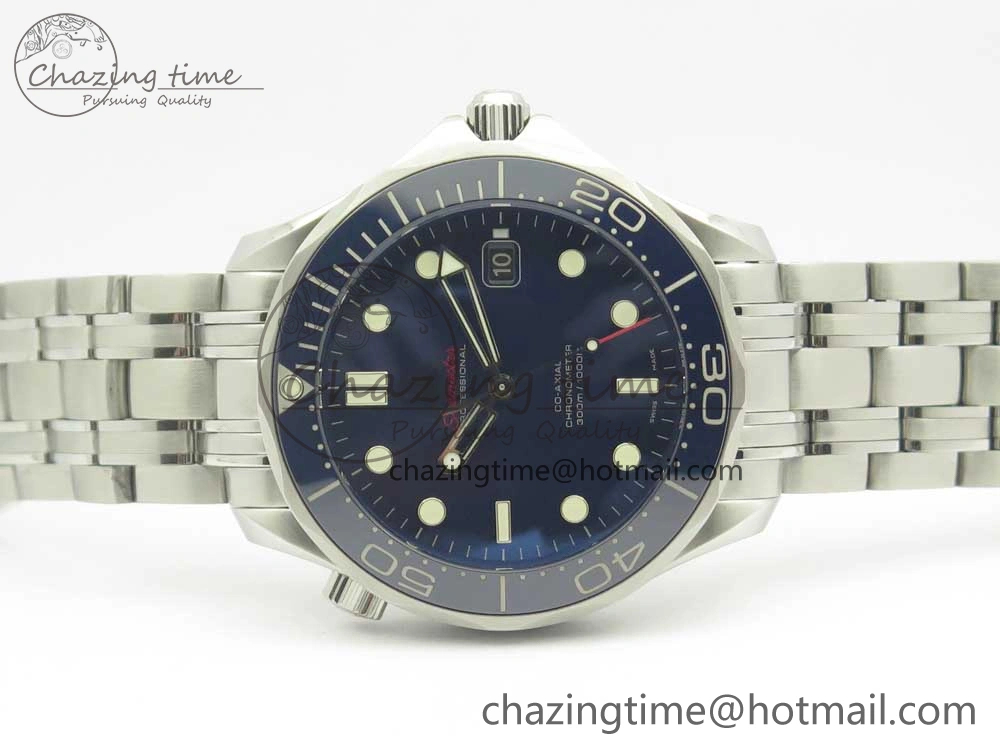 Seamaster 300M SS MKS V3 1:1 Best Edition Blue Dial Blue Ceramic Bezel on SS Bracelet A2824