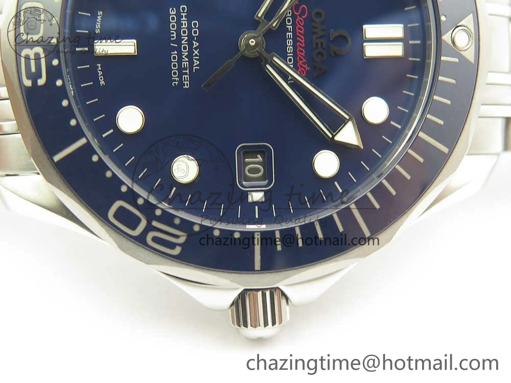 Seamaster 300M SS MKS V3 1:1 Best Edition Blue Dial Blue Ceramic Bezel on SS Bracelet A2824