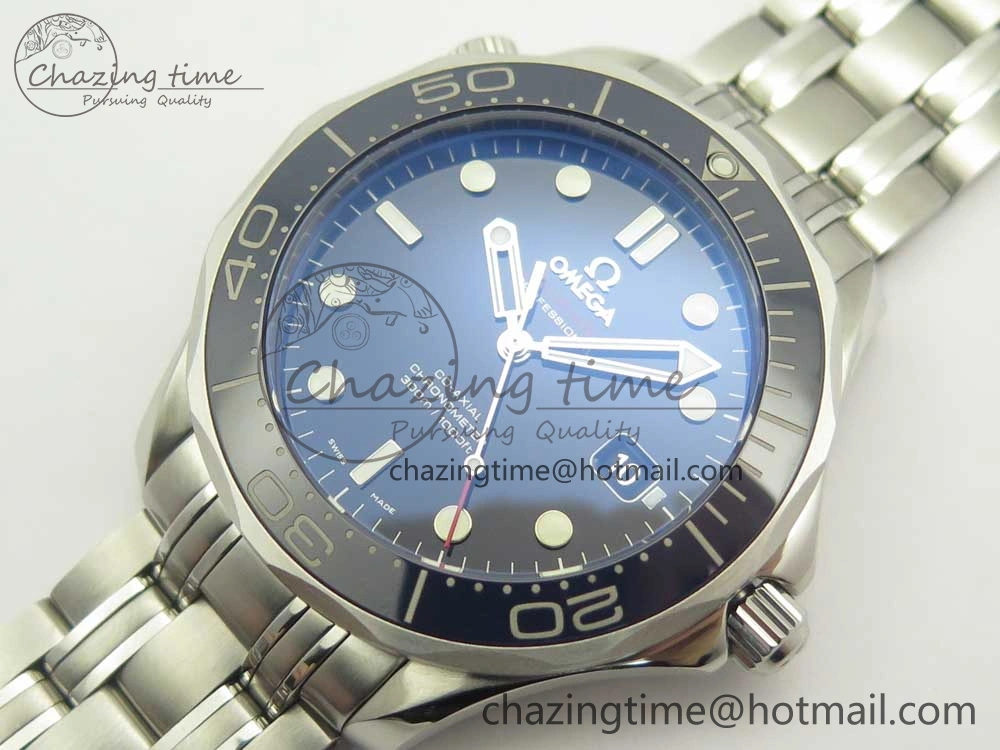 Seamaster 300M SS MKS V3 1:1 Best Edition Blue Dial Blue Ceramic Bezel on SS Bracelet A2824