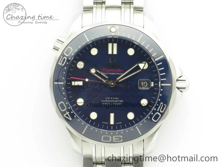 Seamaster 300M SS MKS V3 1:1 Best Edition Blue Dial Blue Ceramic Bezel on SS Bracelet A2824