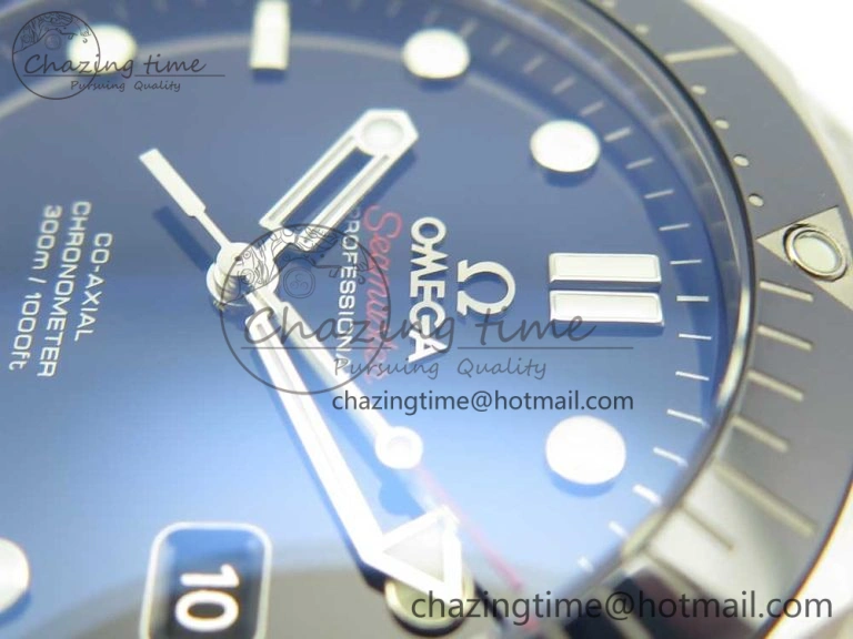 Seamaster 300M SS MKS V3 1:1 Best Edition Blue Dial Blue Ceramic Bezel on SS Bracelet A2824