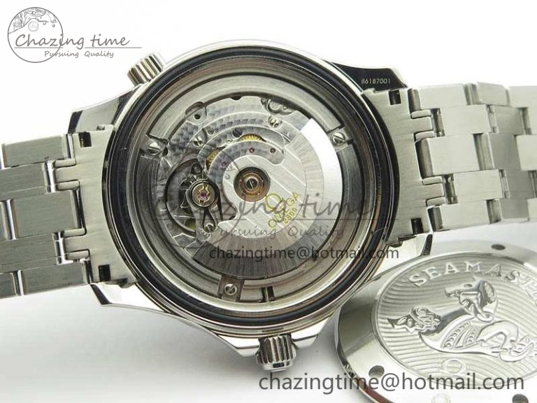 Seamaster 300M SS OMF 1:1 Best Edition Black Dial Matt Black Ceramic Bezel On SS Bracelet A2824