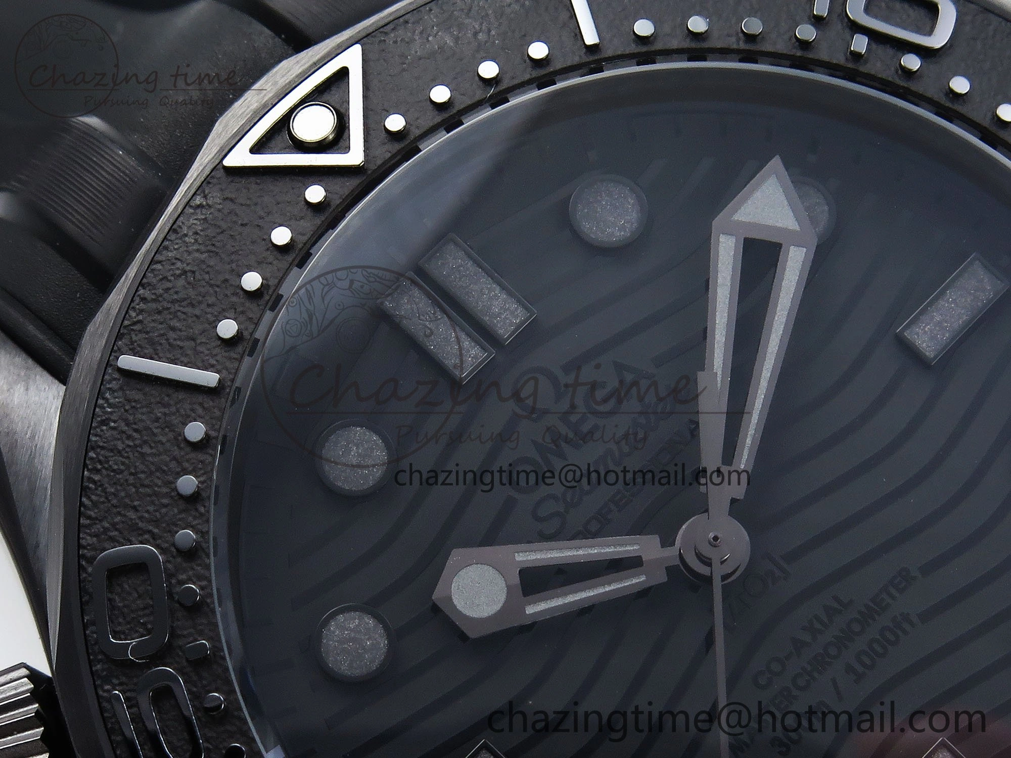 Seamaster 300m 43.5mm Black Ceramic S+F 1:1 Best Edition Black Dial on Black Rubber Strap A8806