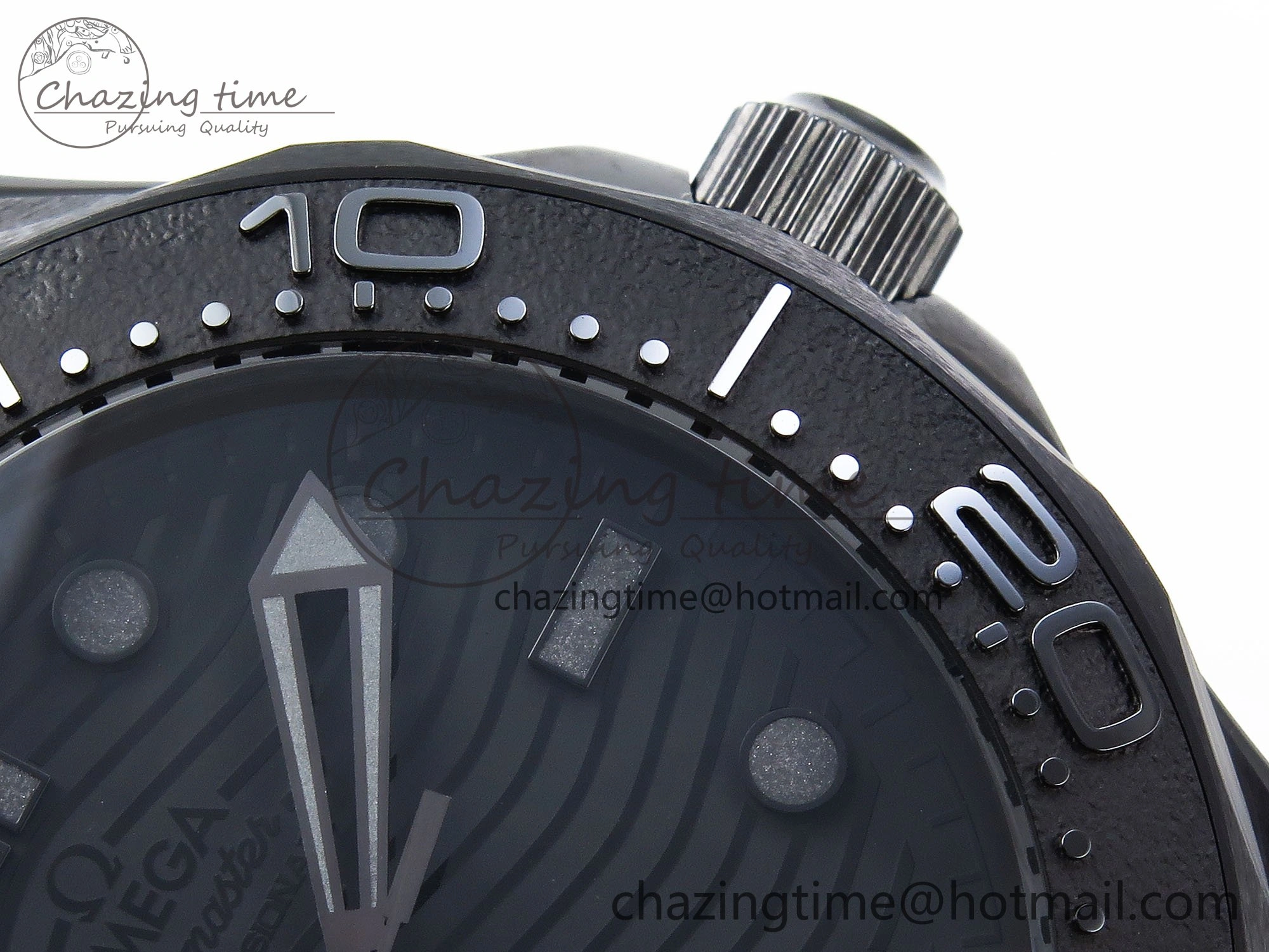 Seamaster 300m 43.5mm Black Ceramic S+F 1:1 Best Edition Black Dial on Black Rubber Strap A8806