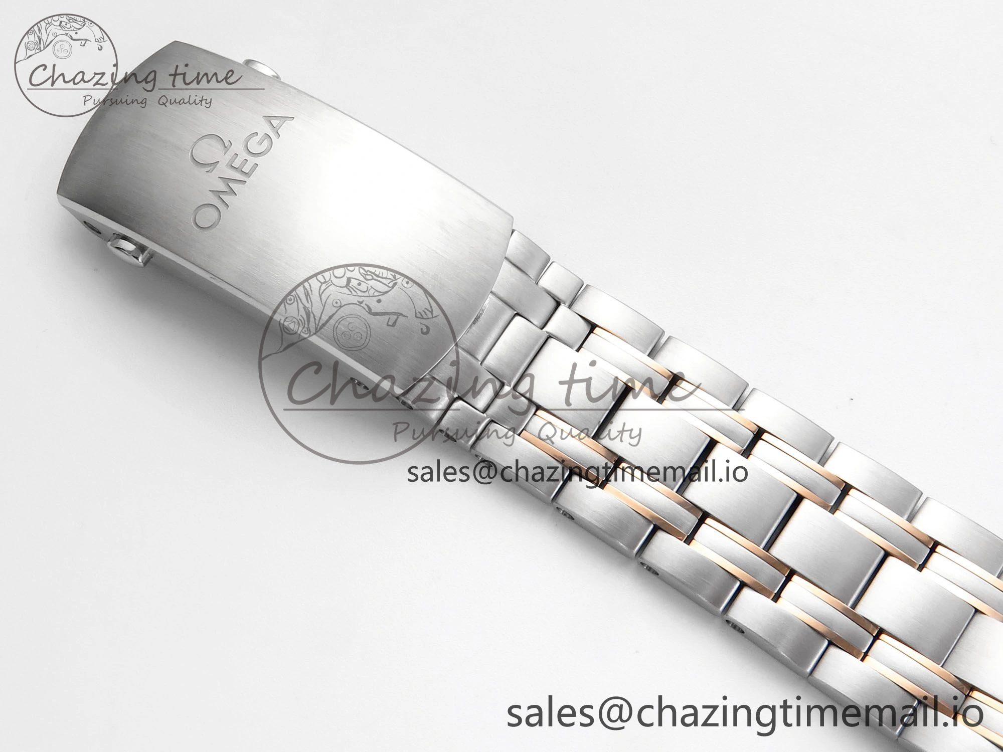 Seamaster 300m Chrono SS RG OMF 1:1 Best Edition Blue Dial on SS RG Bracelet A9900
