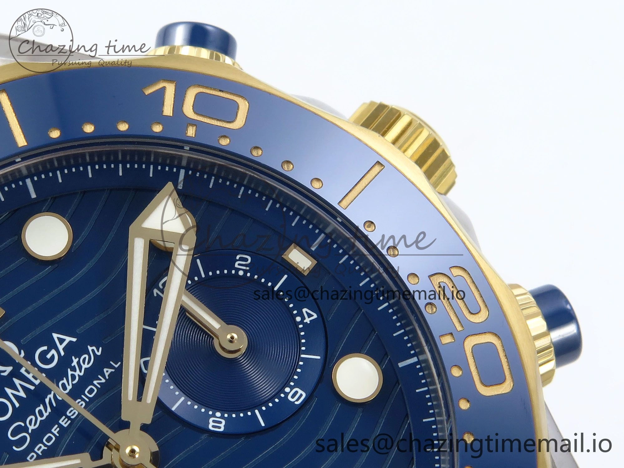 Seamaster 300m Chrono SS YG OMF 1:1 Best Edition Blue Dial on SS YG Bracelet A9900