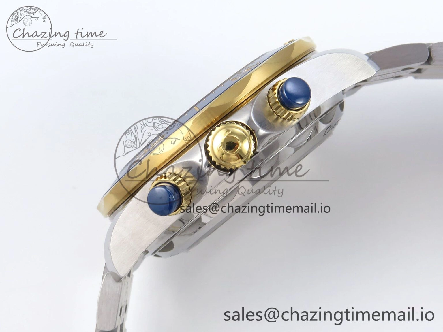 Seamaster 300m Chrono SS YG OMF 1:1 Best Edition Blue Dial on SS YG Bracelet A9900