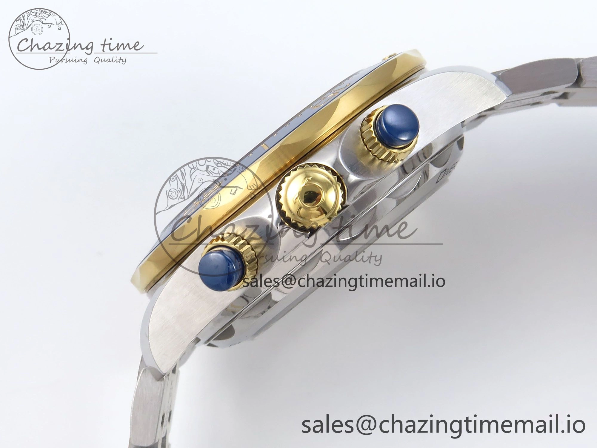 Seamaster 300m Chrono SS YG OMF 1:1 Best Edition Blue Dial on SS YG Bracelet A9900