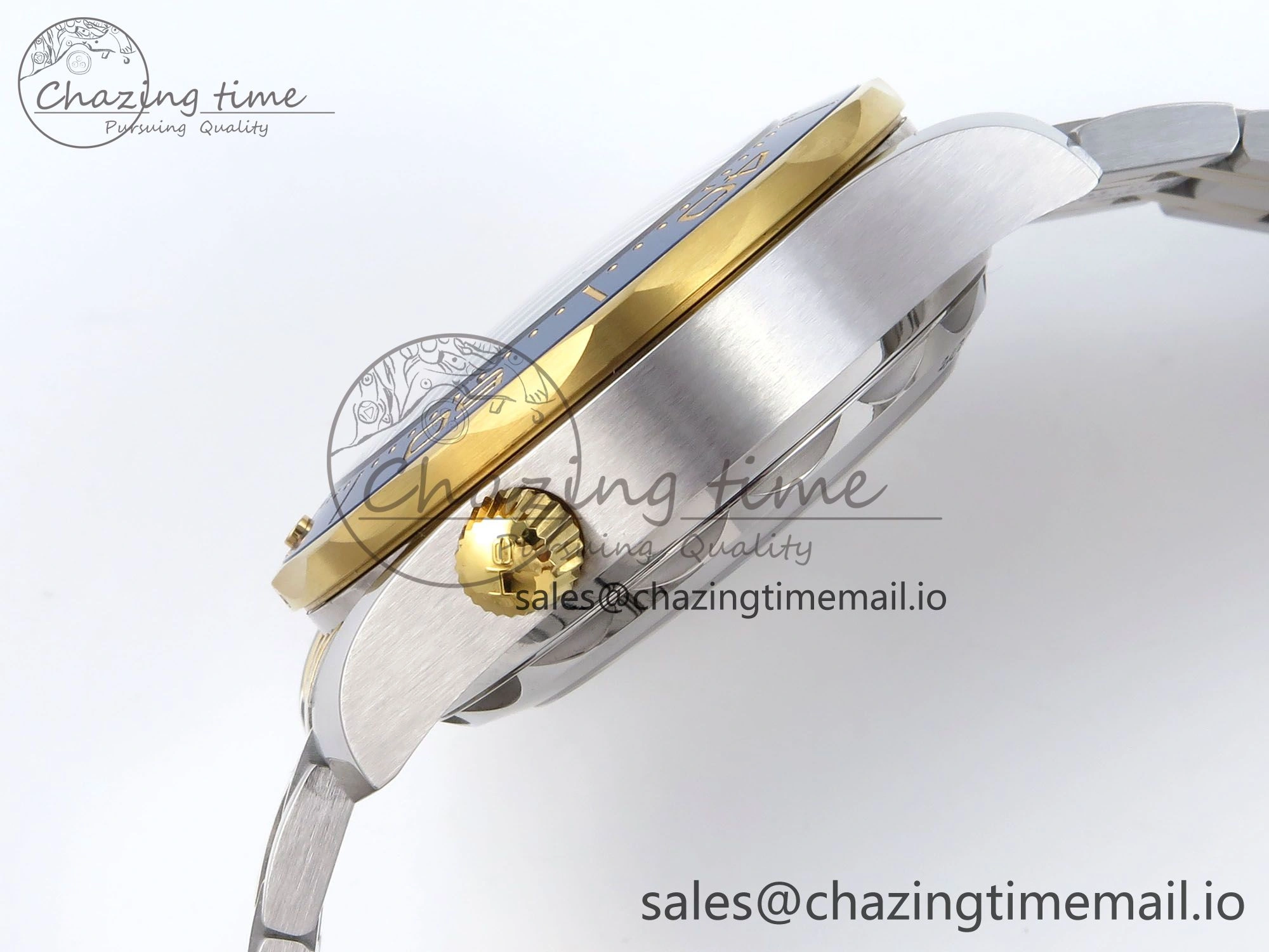Seamaster 300m Chrono SS YG OMF 1:1 Best Edition Blue Dial on SS YG Bracelet A9900