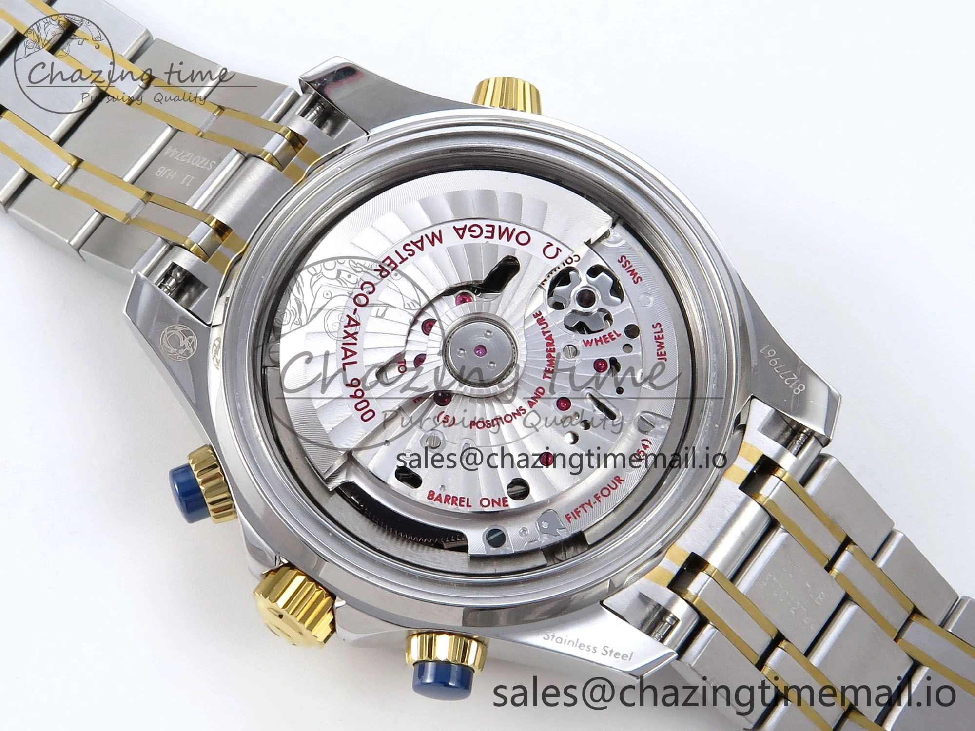 Seamaster 300m Chrono SS YG OMF 1:1 Best Edition Blue Dial on SS YG Bracelet A9900