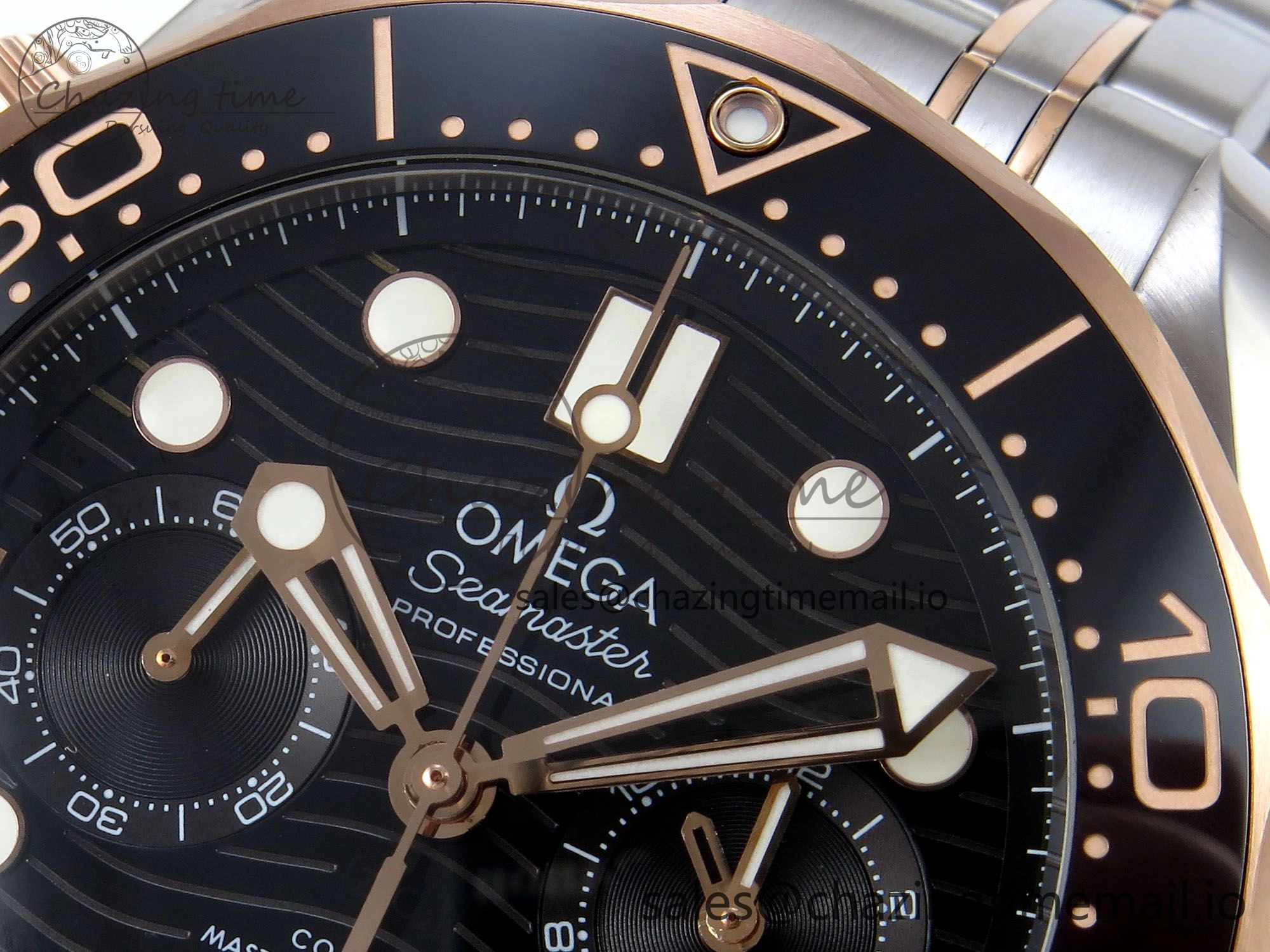 Seamaster 300m Chrono SS YG OMF 1:1 Best Edition Blue Dial on SS YG Bracelet A9900