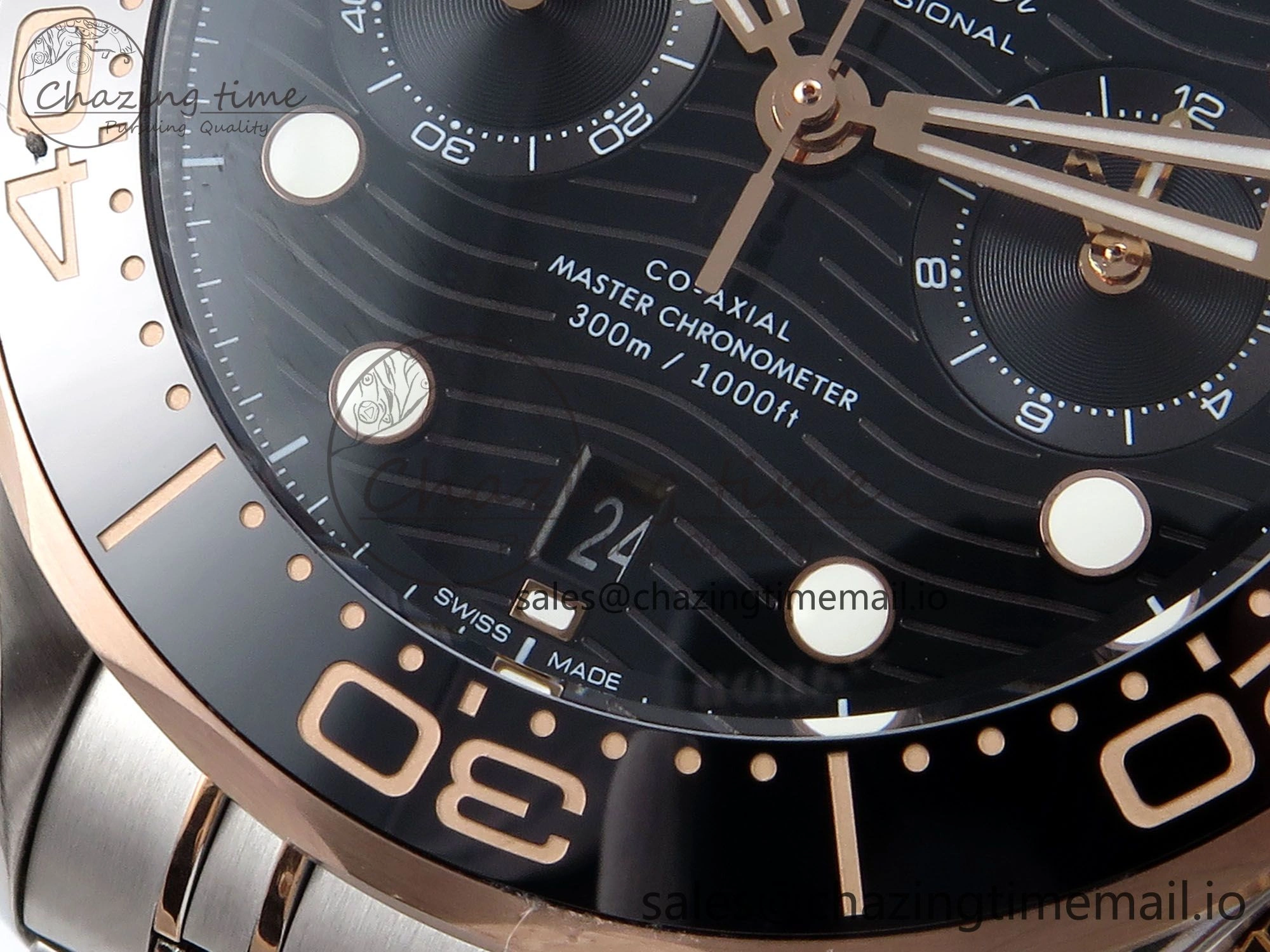 Seamaster 300m Chrono SS YG OMF 1:1 Best Edition Blue Dial on SS YG Bracelet A9900