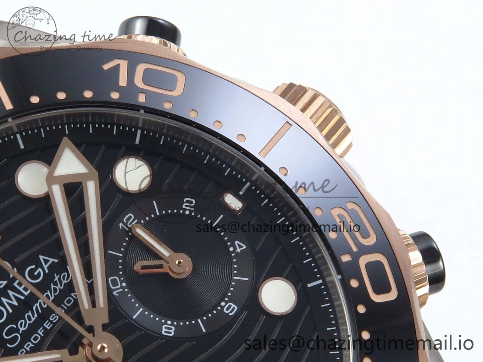 Seamaster 300m Chrono SS YG OMF 1:1 Best Edition Blue Dial on SS YG Bracelet A9900