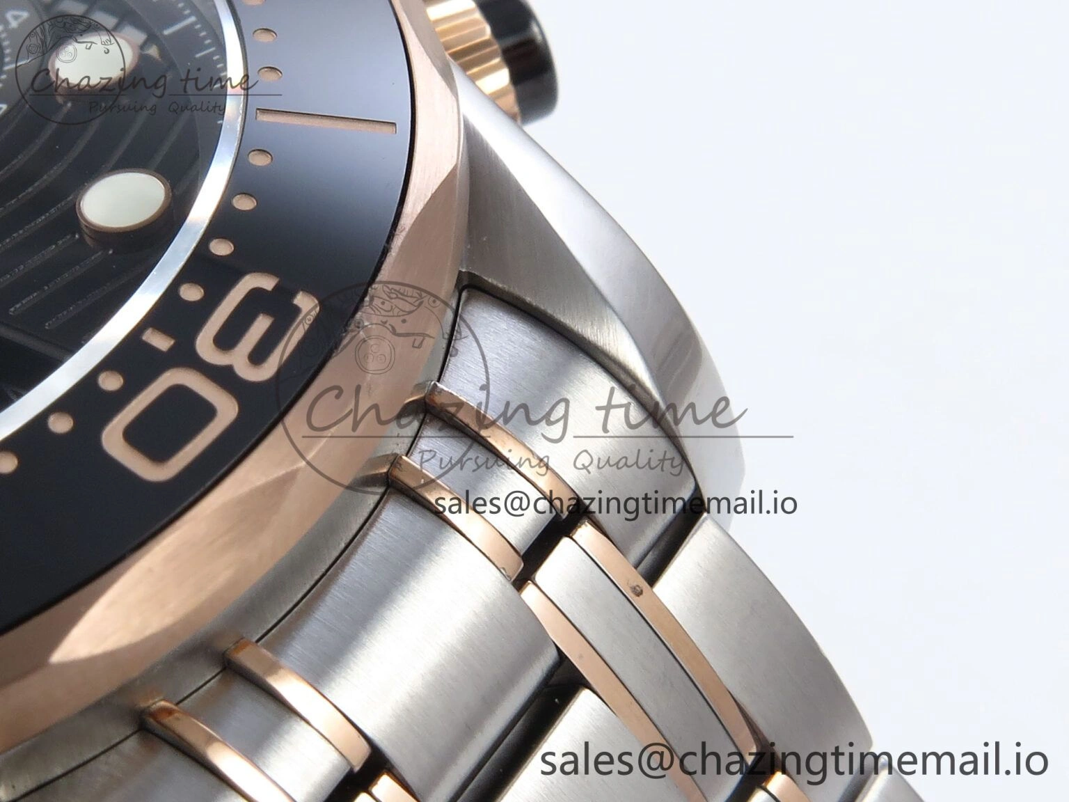 Seamaster 300m Chrono SS YG OMF 1:1 Best Edition Blue Dial on SS YG Bracelet A9900