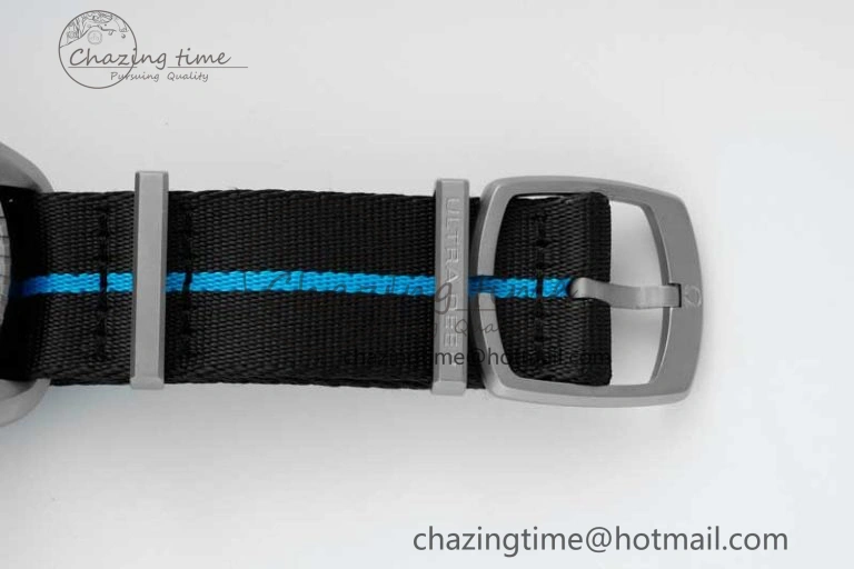 Seamaster 6000M Ultra Deep SS SBF 1:1 Best Edition Black Dial on Black Nylon Strap A8912 Super Clone