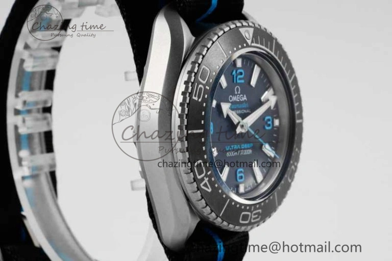 Seamaster 6000M Ultra Deep SS SBF 1:1 Best Edition Black Dial on Black Nylon Strap A8912 Super Clone