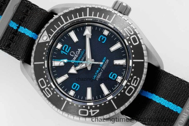 Seamaster 6000M Ultra Deep SS SBF 1:1 Best Edition Black Dial on Black Nylon Strap A8912 Super Clone