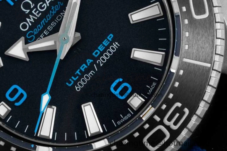 Seamaster 6000M Ultra Deep SS SBF 1:1 Best Edition Black Dial on Black Nylon Strap A8912 Super Clone