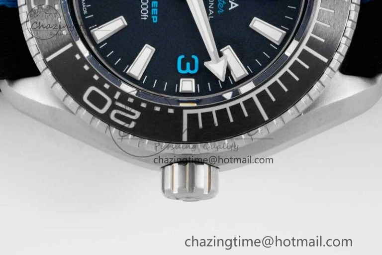 Seamaster 6000M Ultra Deep SS SBF 1:1 Best Edition Black Dial on Black Nylon Strap A8912 Super Clone
