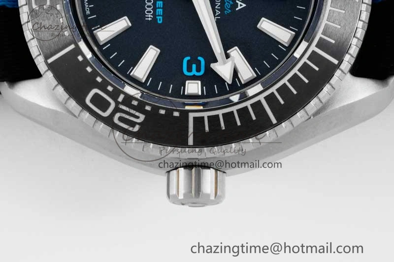 Seamaster 6000M Ultra Deep SS SBF 1:1 Best Edition Black Dial on Black Nylon Strap A8912 Super Clone