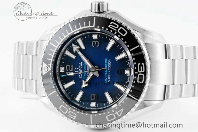 Seamaster 6000M Ultra Deep SS SBF 1:1 Best Edition Deep Blue Dial on SS Bracelet A8912 Super Clone