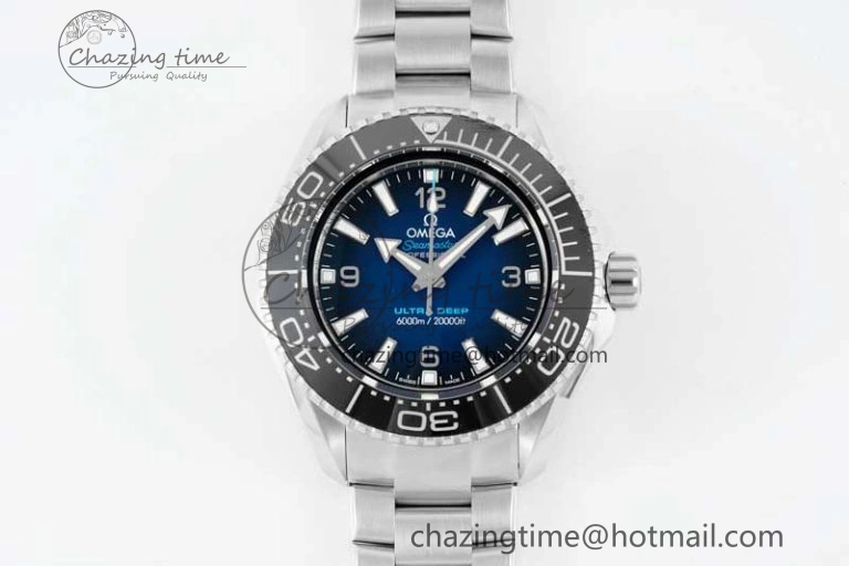 Seamaster 6000M Ultra Deep SS SBF 1:1 Best Edition Deep Blue Dial on SS Bracelet A8912 Super Clone