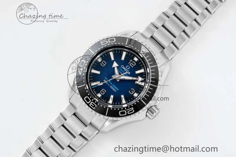 Seamaster 6000M Ultra Deep SS SBF 1:1 Best Edition Deep Blue Dial on SS Bracelet A8912 Super Clone