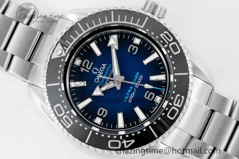Seamaster 6000M Ultra Deep SS SBF 1:1 Best Edition Deep Blue Dial on SS Bracelet A8912 Super Clone