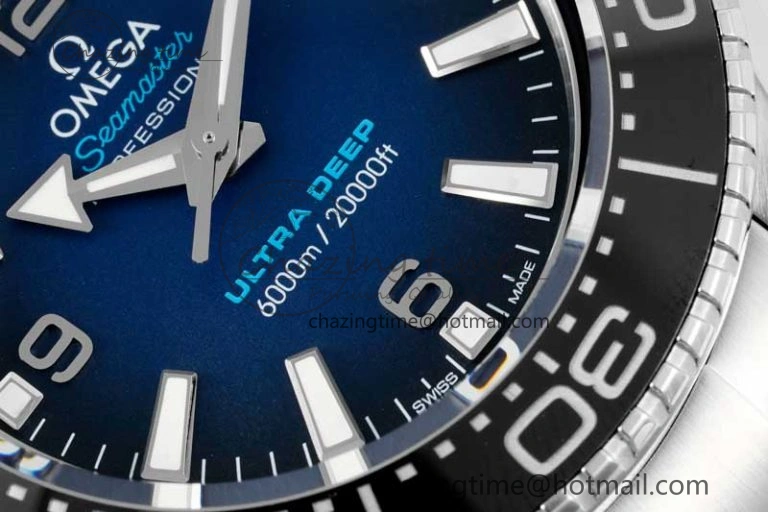 Seamaster 6000M Ultra Deep SS SBF 1:1 Best Edition Deep Blue Dial on SS Bracelet A8912 Super Clone