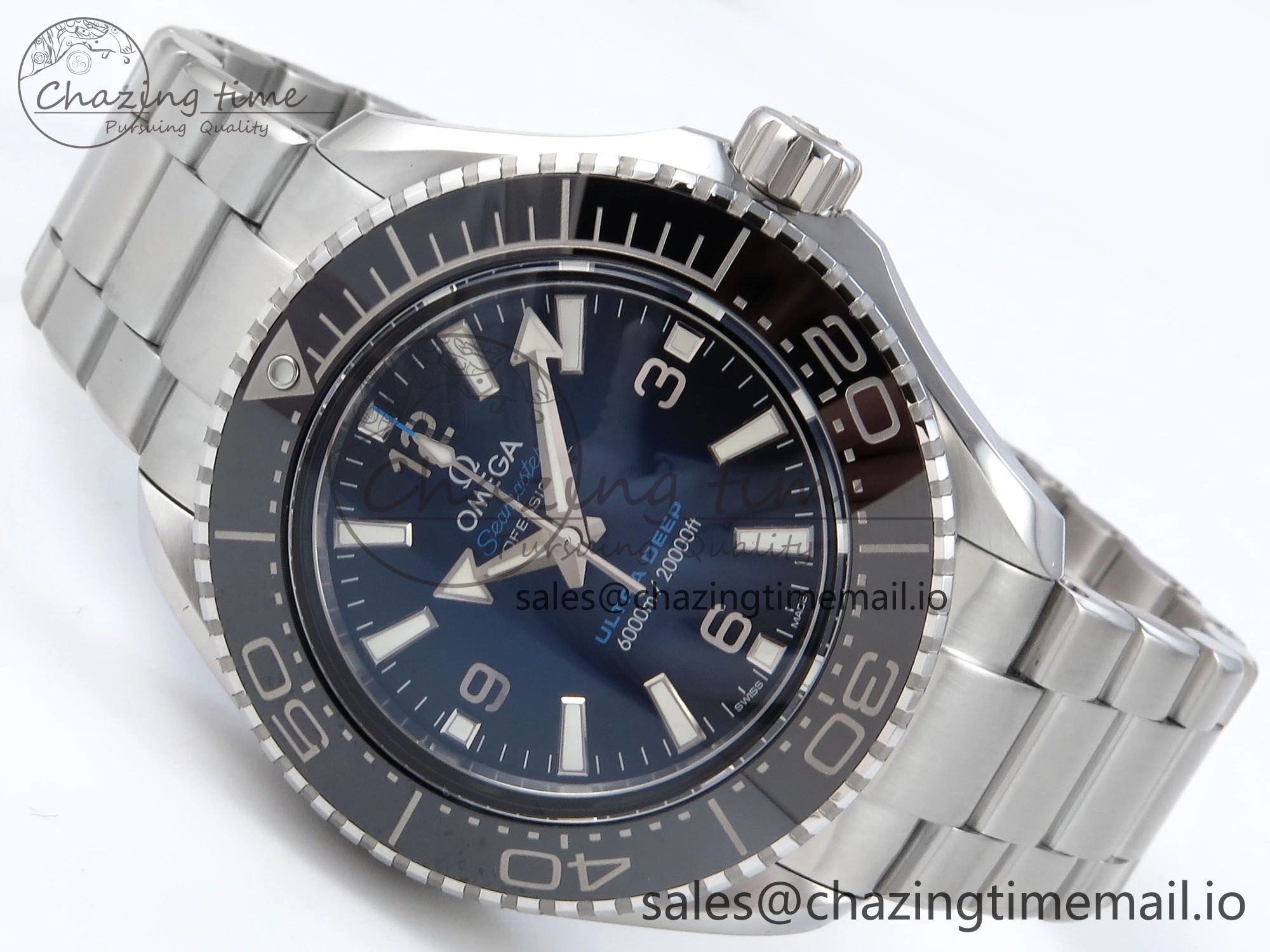 Seamaster 6000M Ultra Deep SS VRF 1:1 Best Edition Deep Blue Dial on SS Bracelet A8912 Super Clone