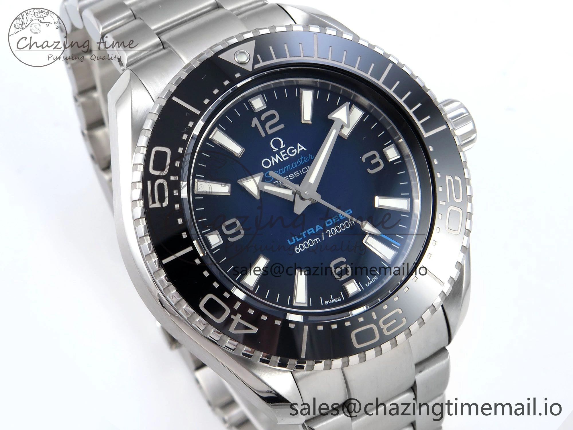 Seamaster 6000M Ultra Deep SS VRF 1:1 Best Edition Deep Blue Dial on SS Bracelet A8912 Super Clone