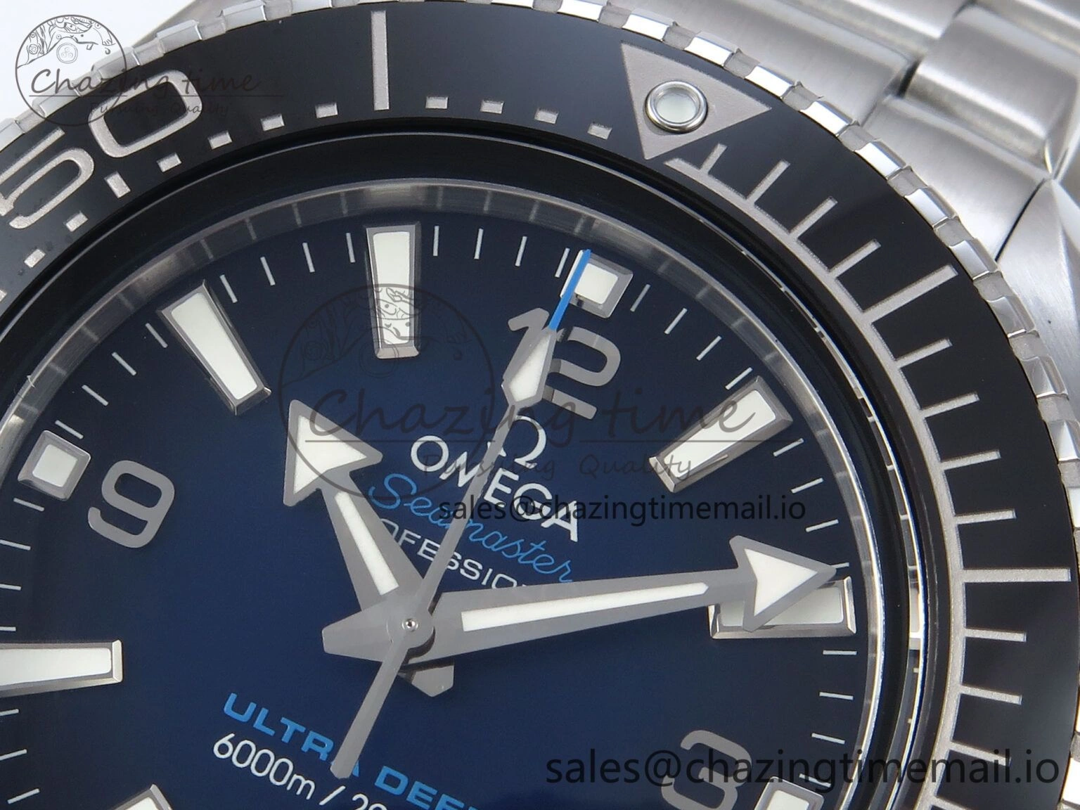 Seamaster 6000M Ultra Deep SS VRF 1:1 Best Edition Deep Blue Dial on SS Bracelet A8912 Super Clone
