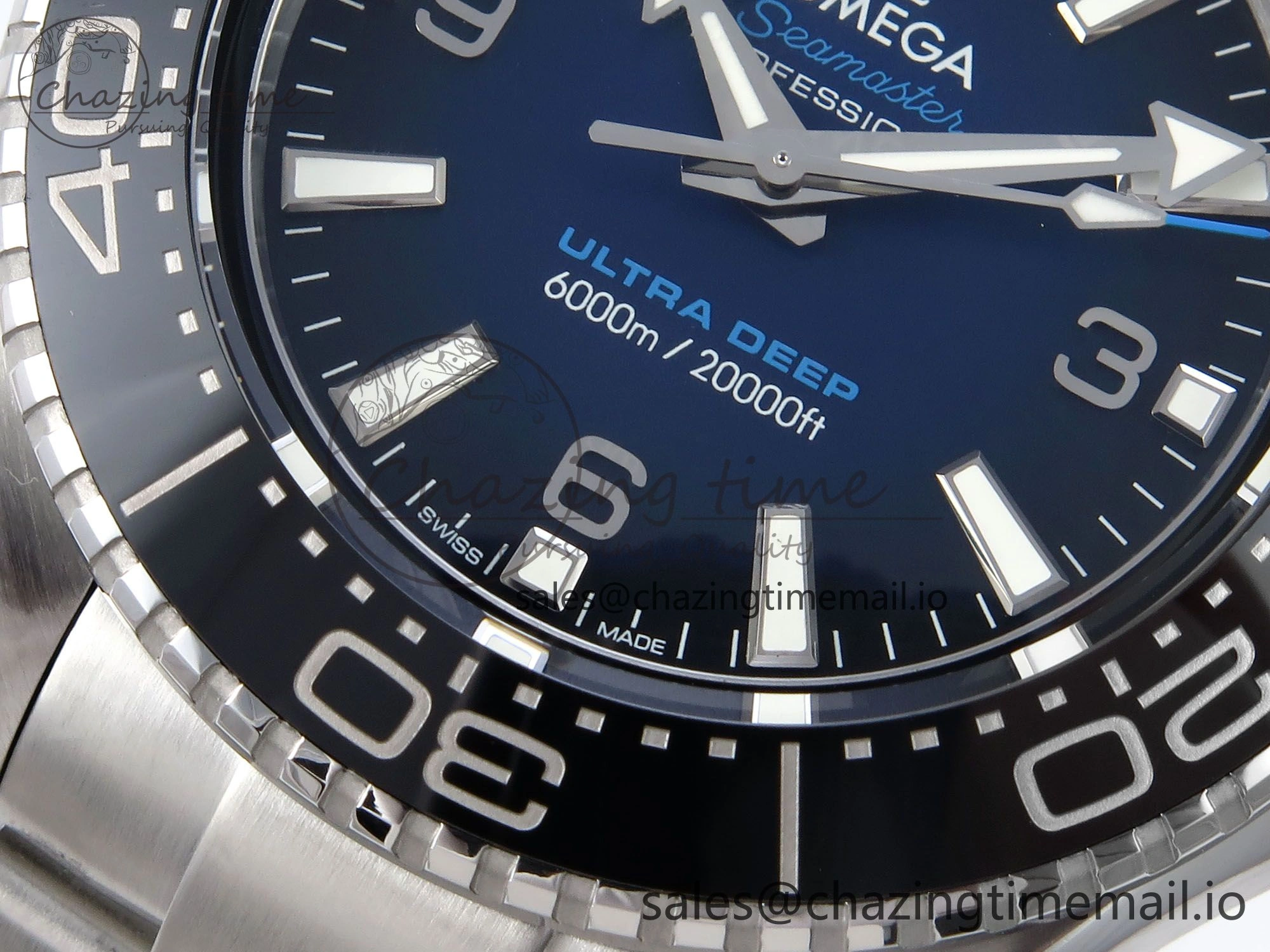 Seamaster 6000M Ultra Deep SS VRF 1:1 Best Edition Deep Blue Dial on SS Bracelet A8912 Super Clone
