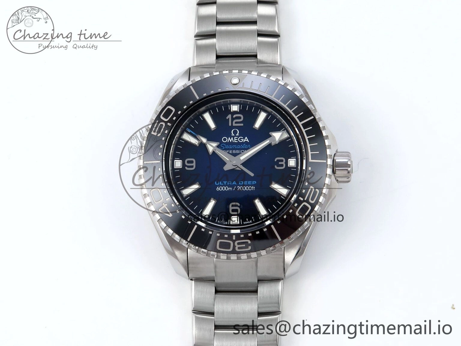 Seamaster 6000M Ultra Deep SS VRF 1:1 Best Edition Deep Blue Dial on SS Bracelet A8912 Super Clone
