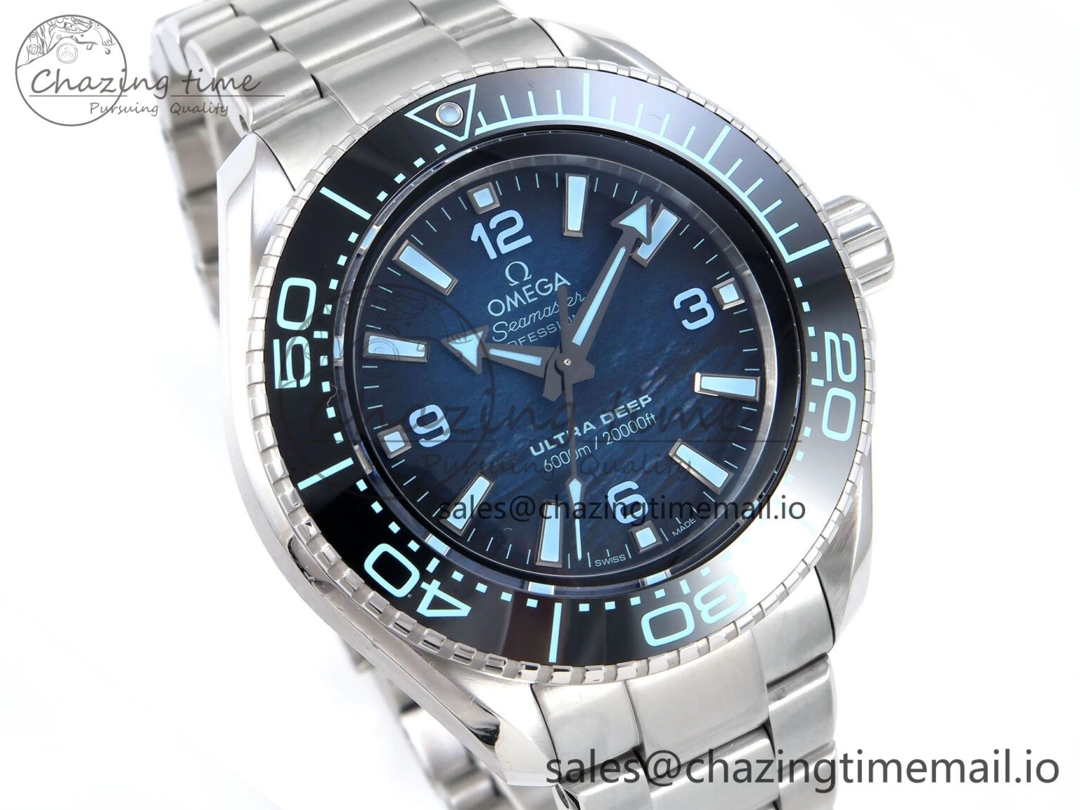Seamaster 6000M Ultra Deep SS VRF 1:1 Best Edition Deep Sea Dial on SS Bracelet A8912 Super Clone
