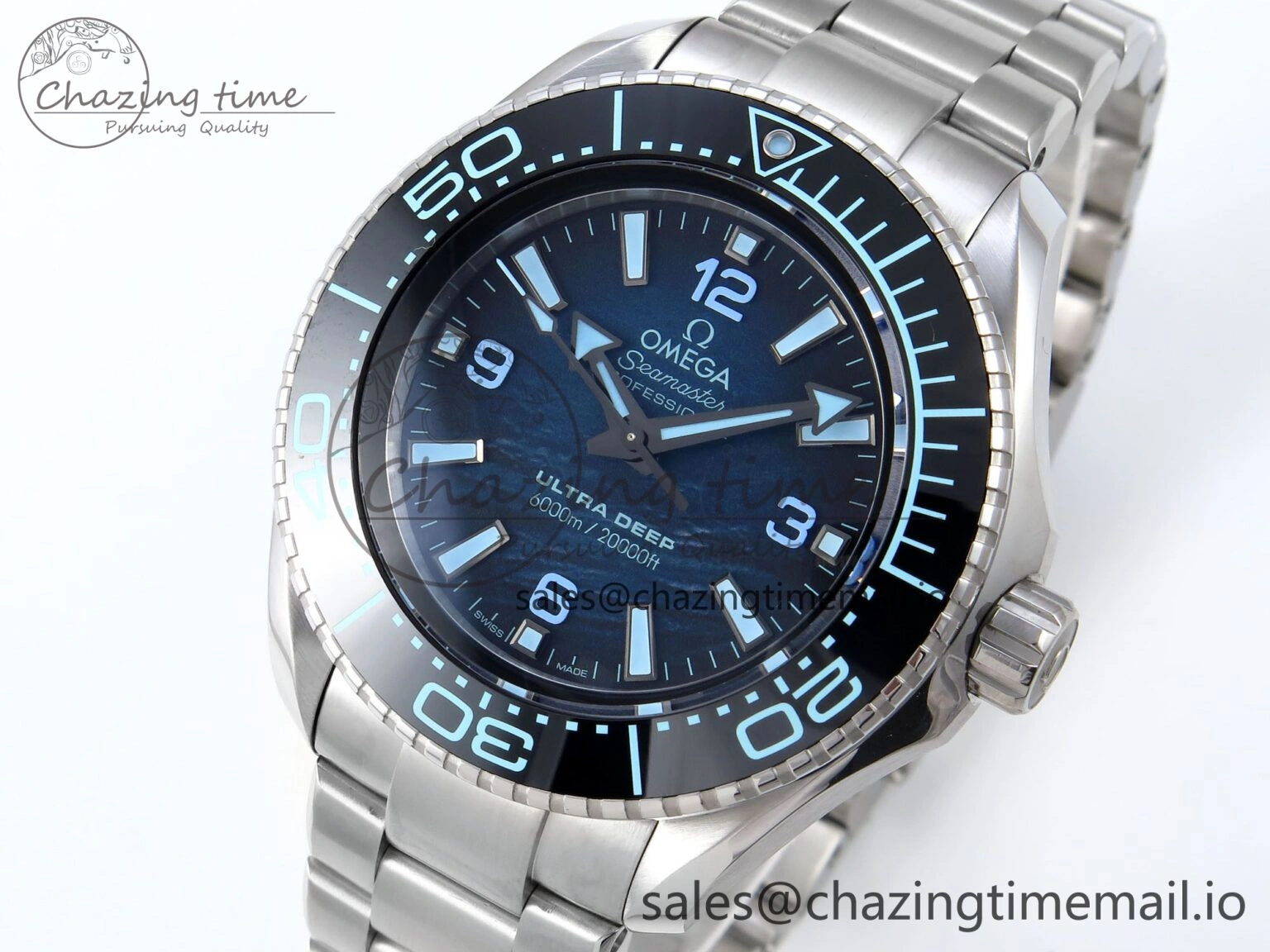 Seamaster 6000M Ultra Deep SS VRF 1:1 Best Edition Deep Sea Dial on SS Bracelet A8912 Super Clone