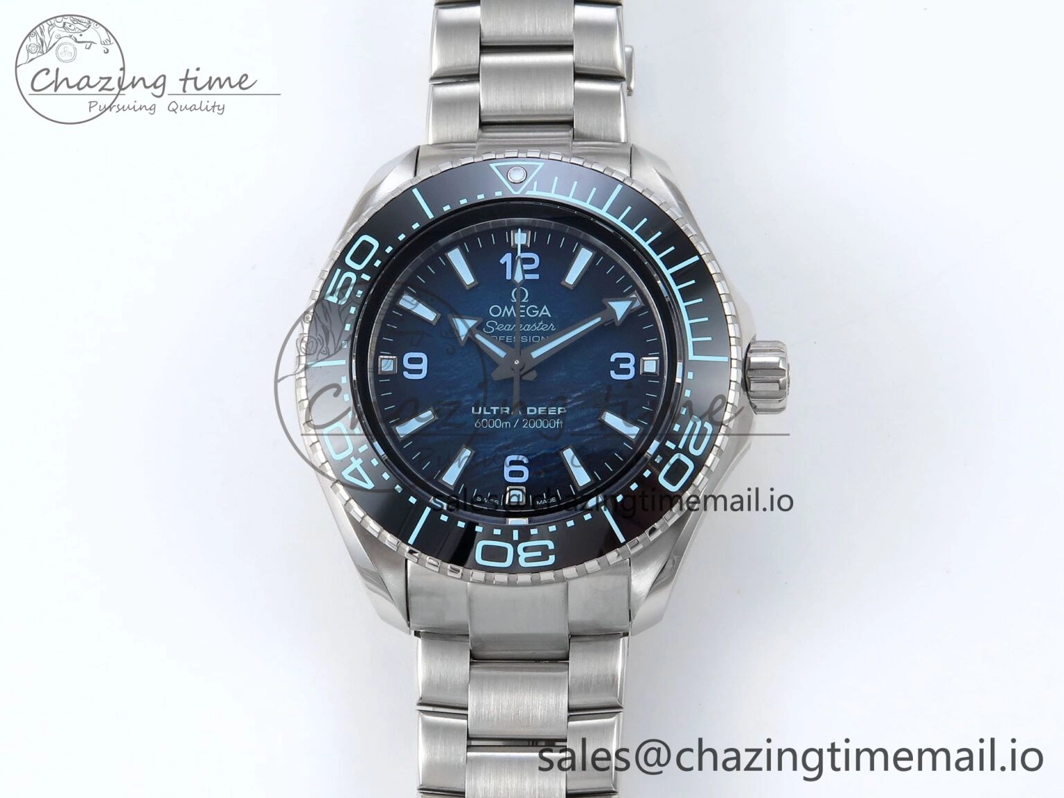 Seamaster 6000M Ultra Deep SS VRF 1:1 Best Edition Deep Sea Dial on SS Bracelet A8912 Super Clone